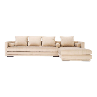 Corner sofa kopenhaga beige velour, scandinavian design