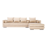 Canapé d’angle kopenhaga beige velour, design scandinave