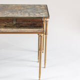 Églomisé glass nesting tables in neoclassical style, Belgium, 1960s