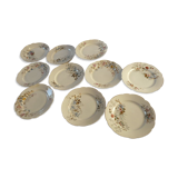 10 assiettes dessert porcelaine xixème