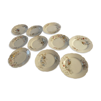 10 porcelain dessert plates xixth century
