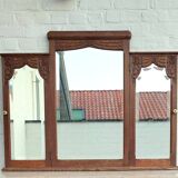 Miroir triptyque art déco chêne