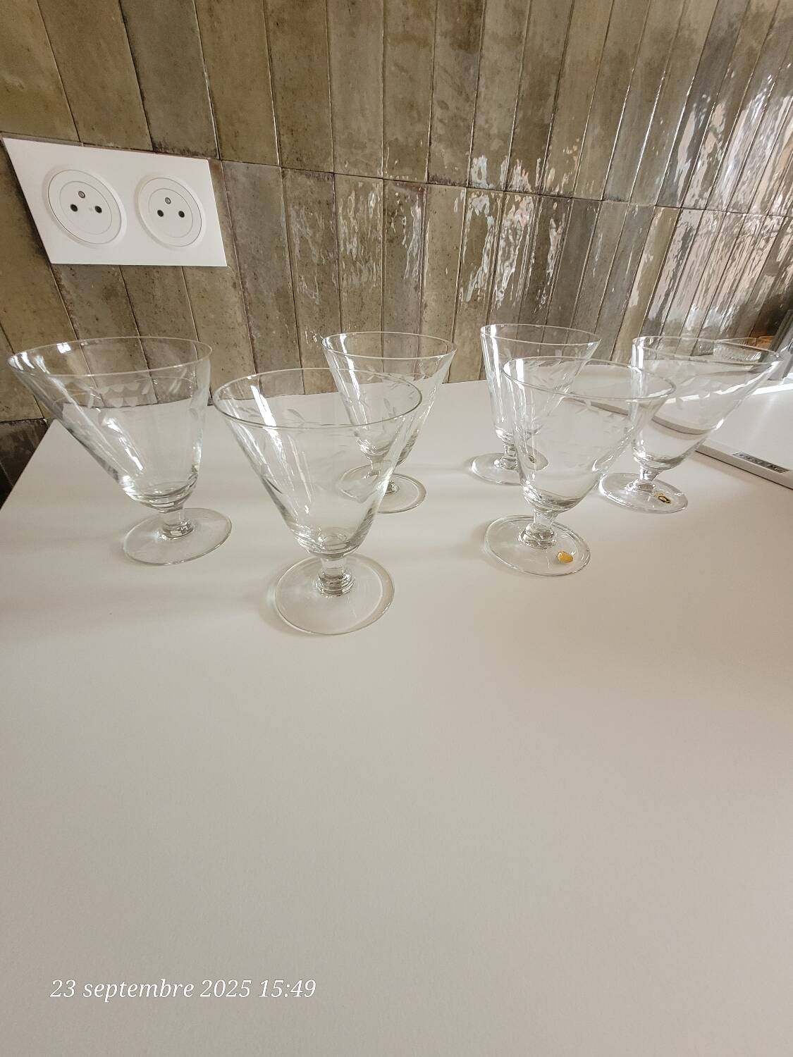 6 crystal water glasses