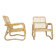 Pair of large Italian rattan armchairs from the 60s.