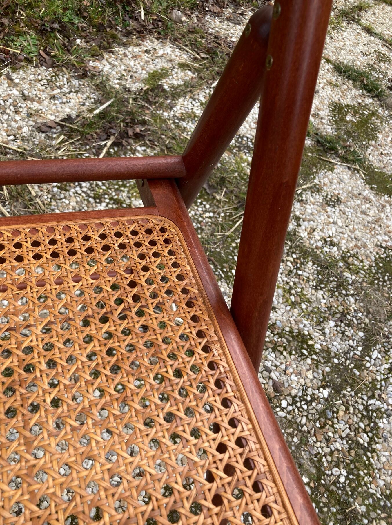 Pair of Italian folding chairs in vintage canning