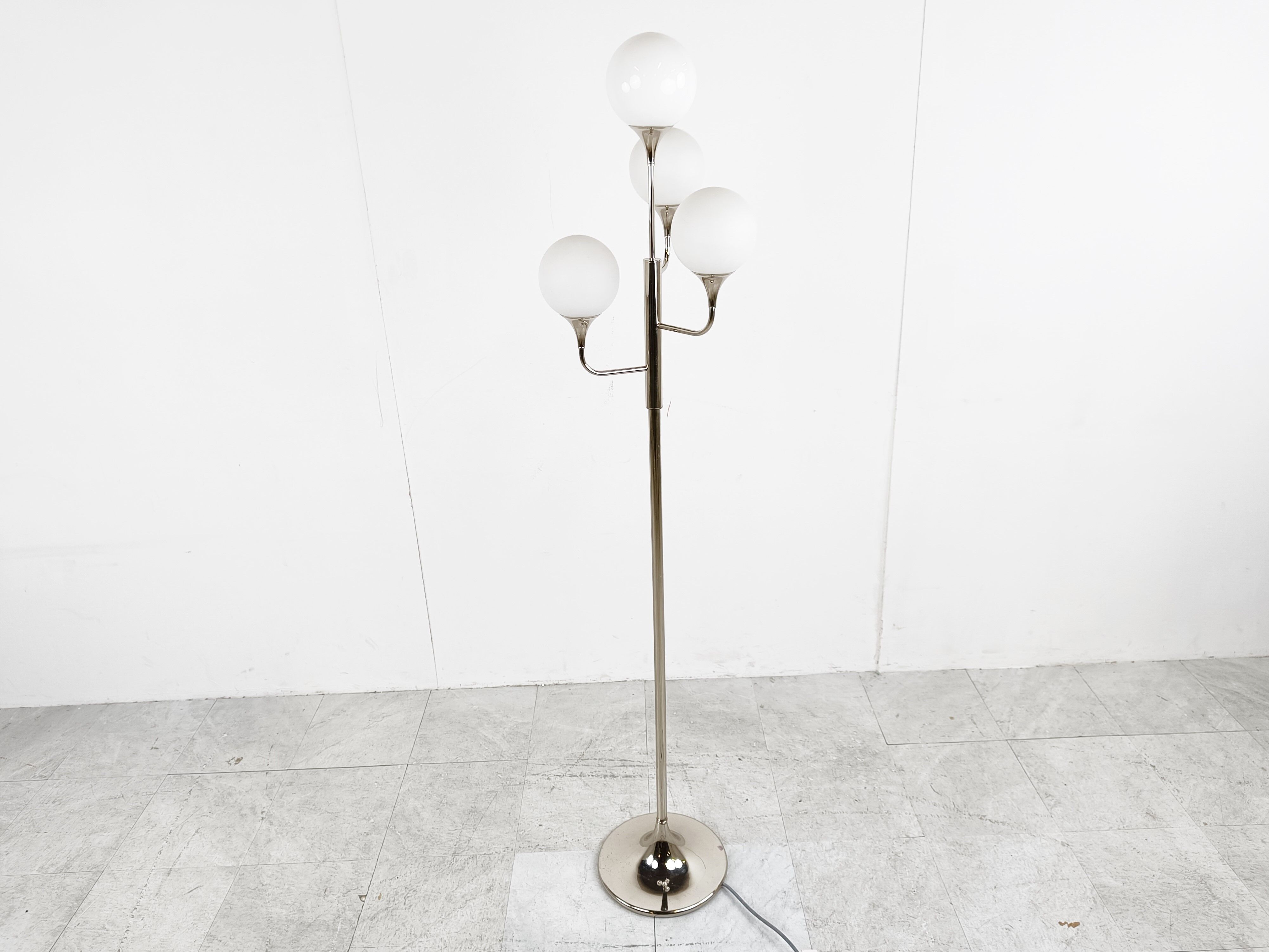 Vintage chrome Sciolari floor lamp, 1970s, Italy
