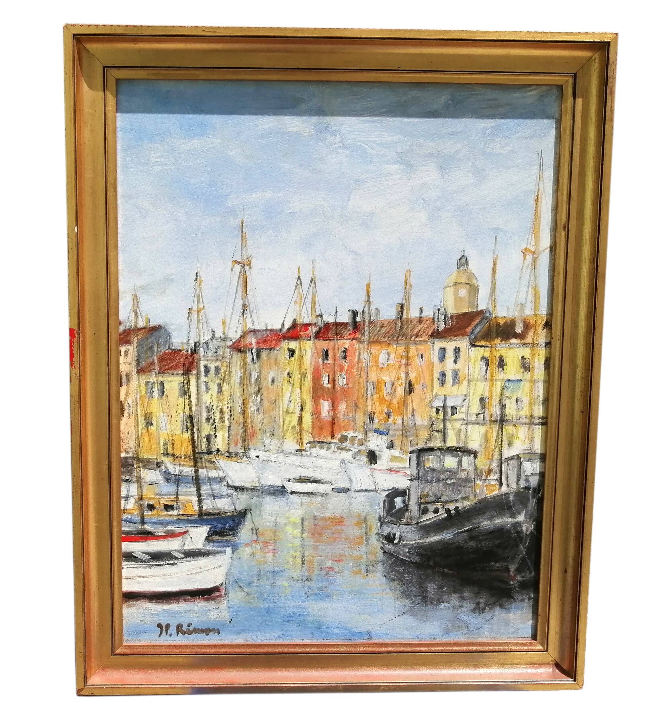 Painting port of St Tropez signed J.P. Rémon