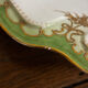Vintage large rectangular green serving platter with Limoges gilt trim