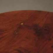 Guéridon rond de style Art déco en bois, vers 1950