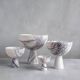XL white/lilac marble pedestal bowl