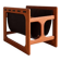 Teak and suede magazine rack by Aksel Kjersgaard for Salin møbler.