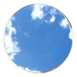 Round mirror with brass rim - 55 cm