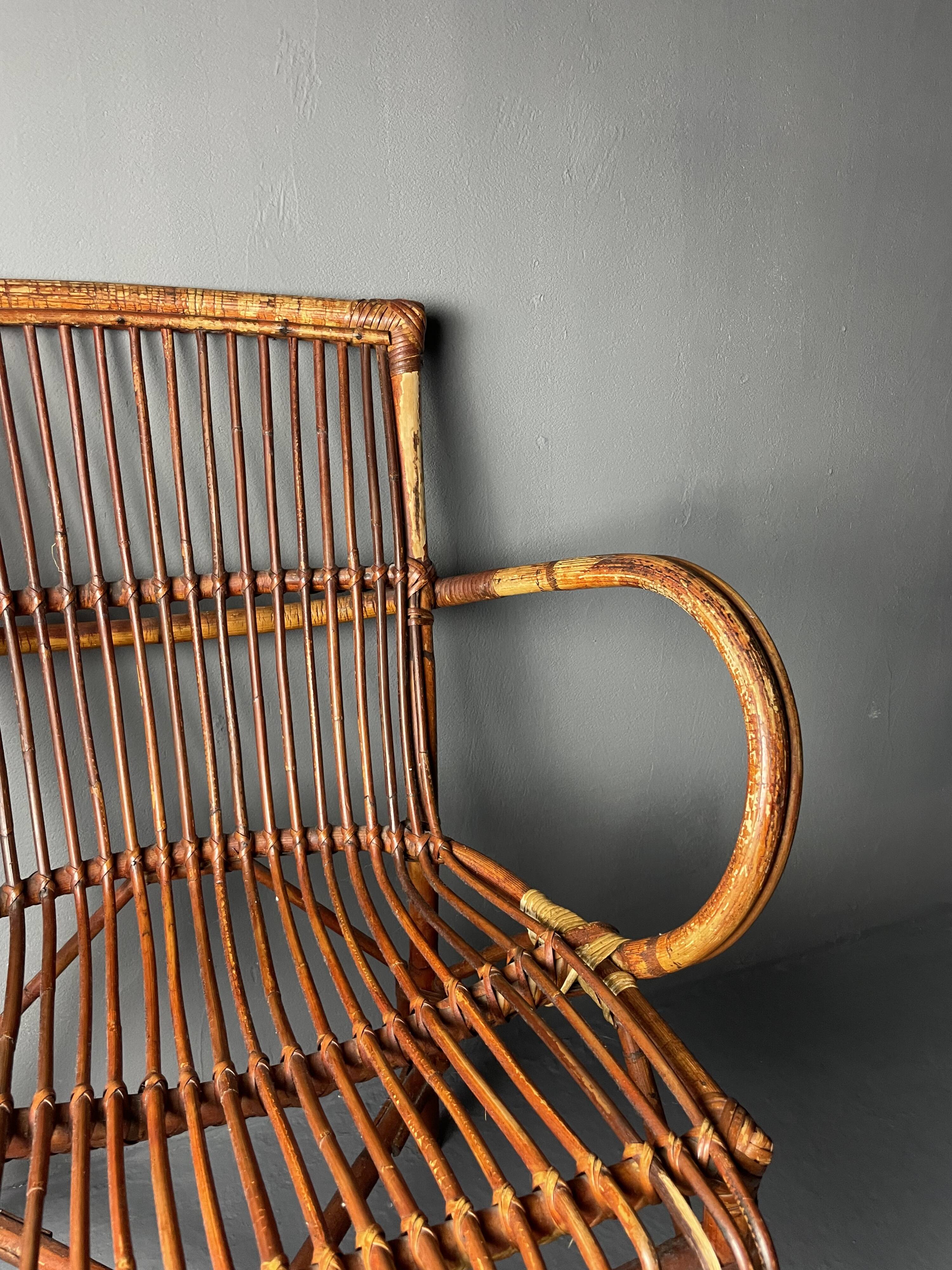 Paire de fauteuils en rotin 1930
