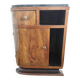 Chevet en bois / meuble d'appoint et marbre style art déco