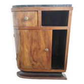 Chevet en bois / meuble d'appoint et marbre style art déco