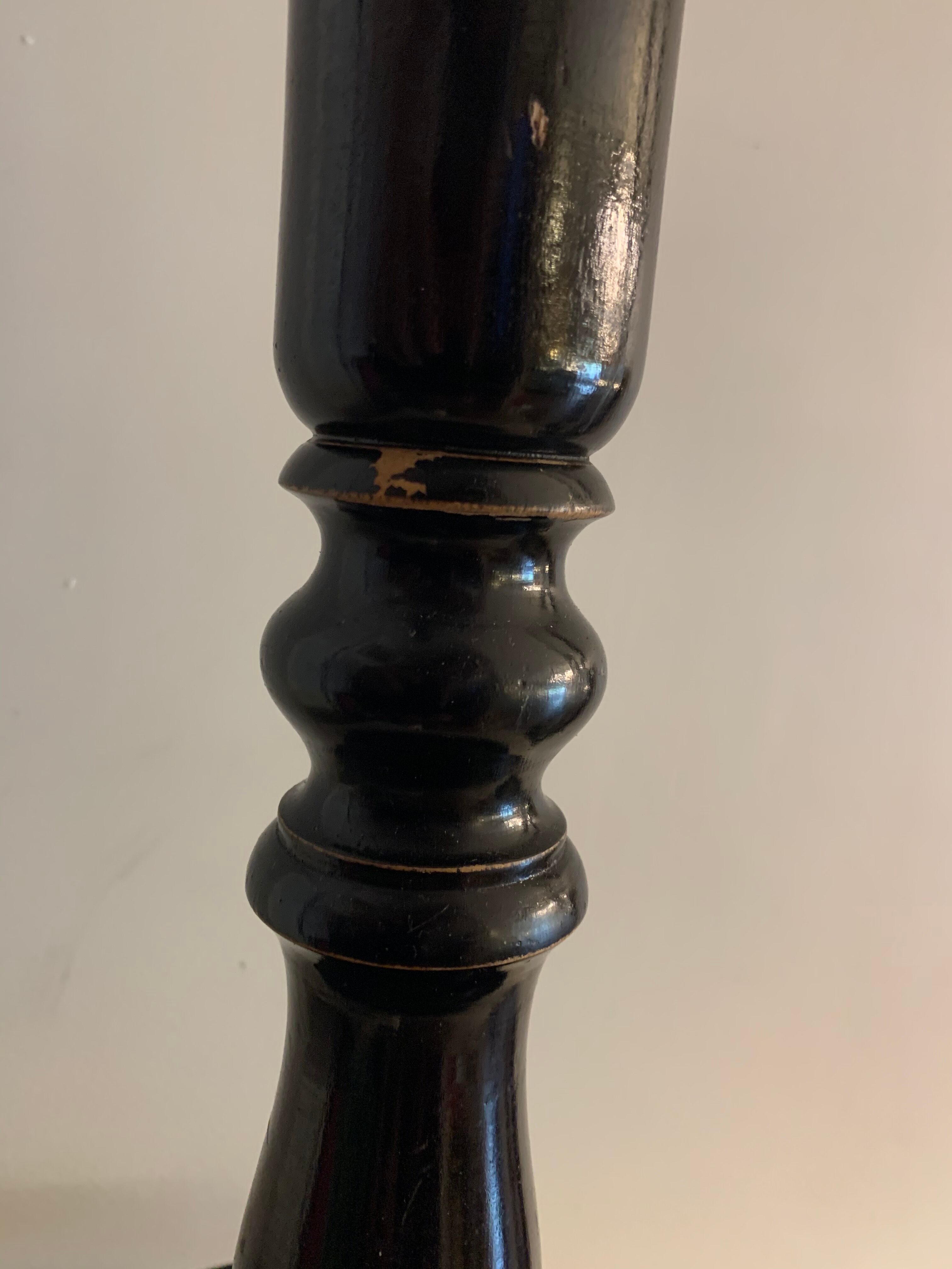 Pair of blackened wooden lampposts Napoleon III