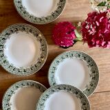 Set of 6 old hollow plates in iron earth, model Murier de Saint Amand