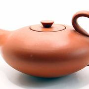 Old handmade earthenware teapot from Neuchâtel pottery, Switzerland
