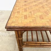Table Basse Carrée en Rotin & Bambou – Plateau Amovible