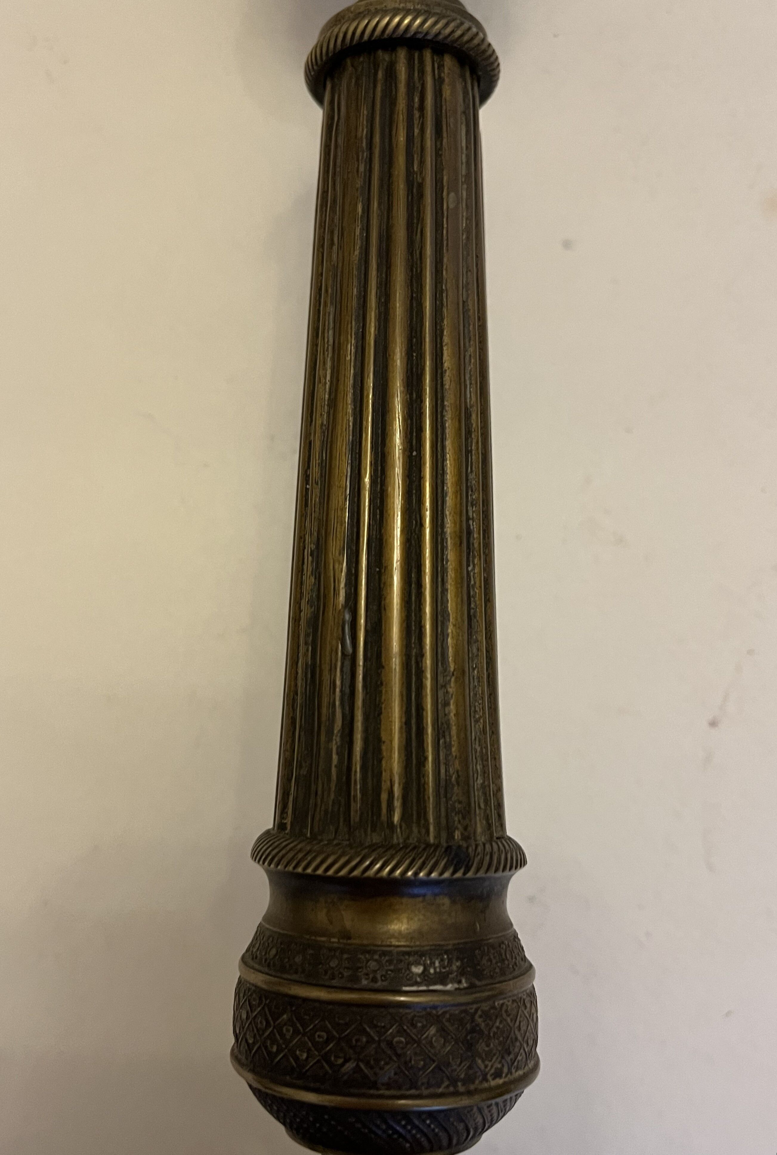 Pair of antique bronze torches