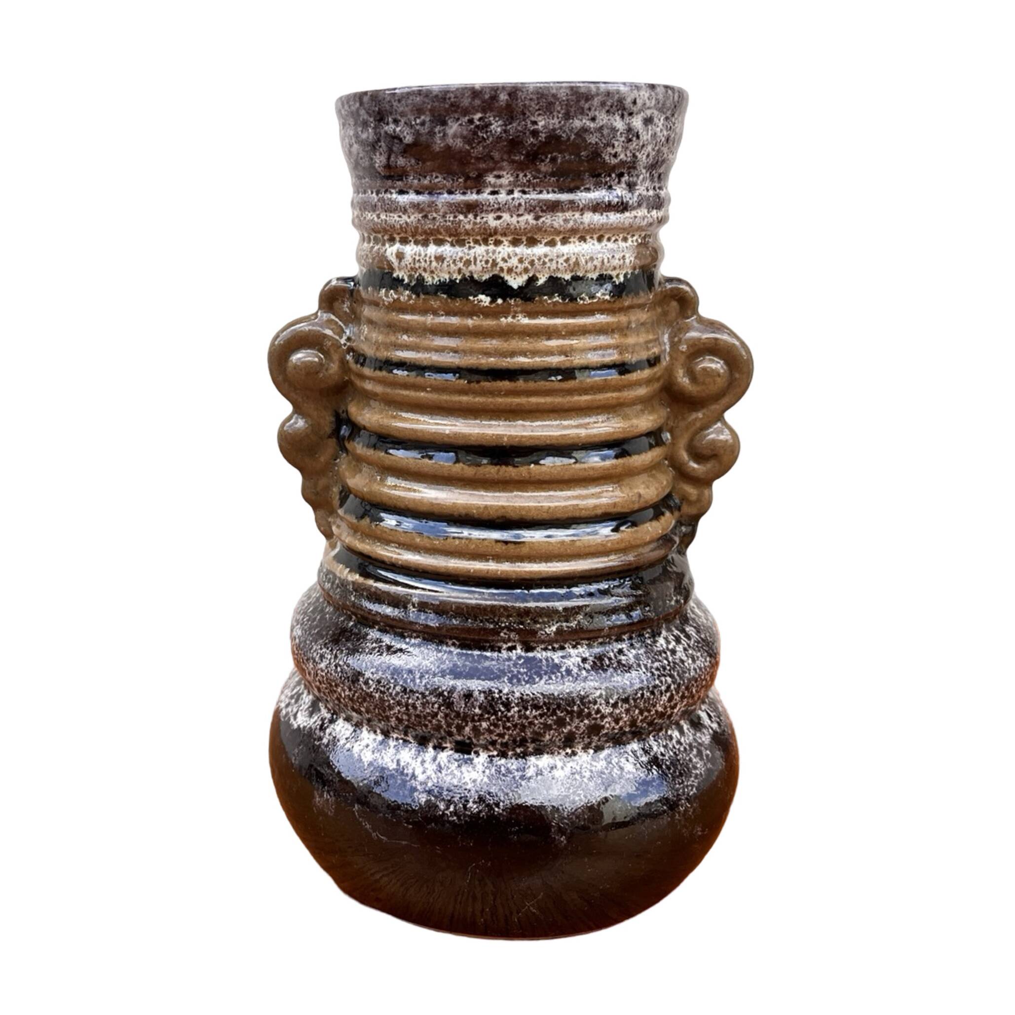Strehla Keramik fat lava ceramic vase, Germany, 1960s.