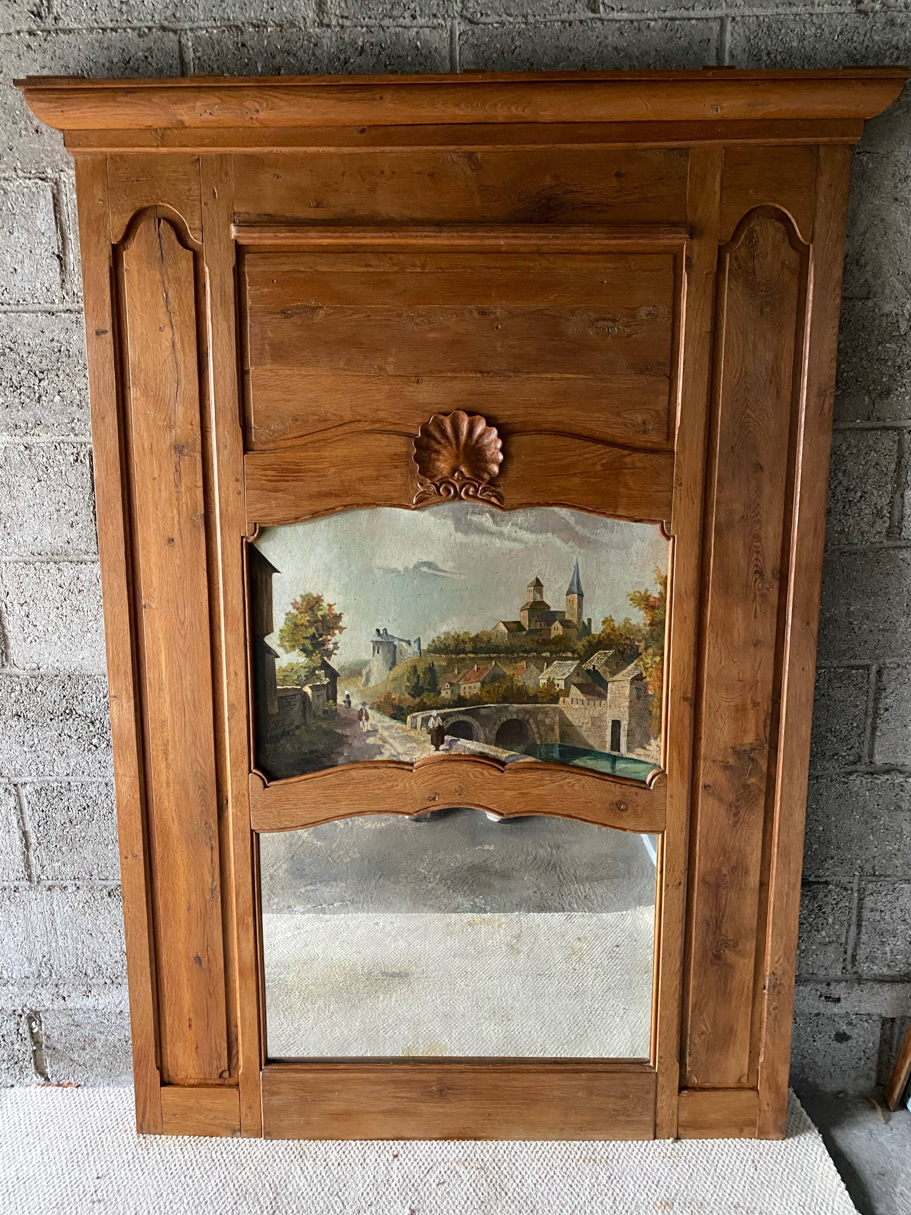 19th century oak trumeau.