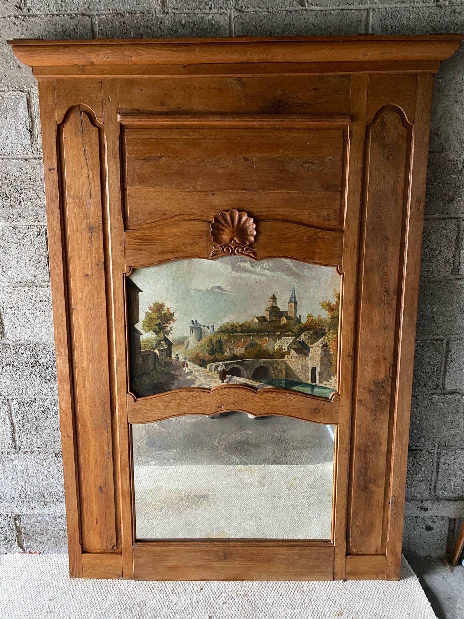 19th century oak trumeau.