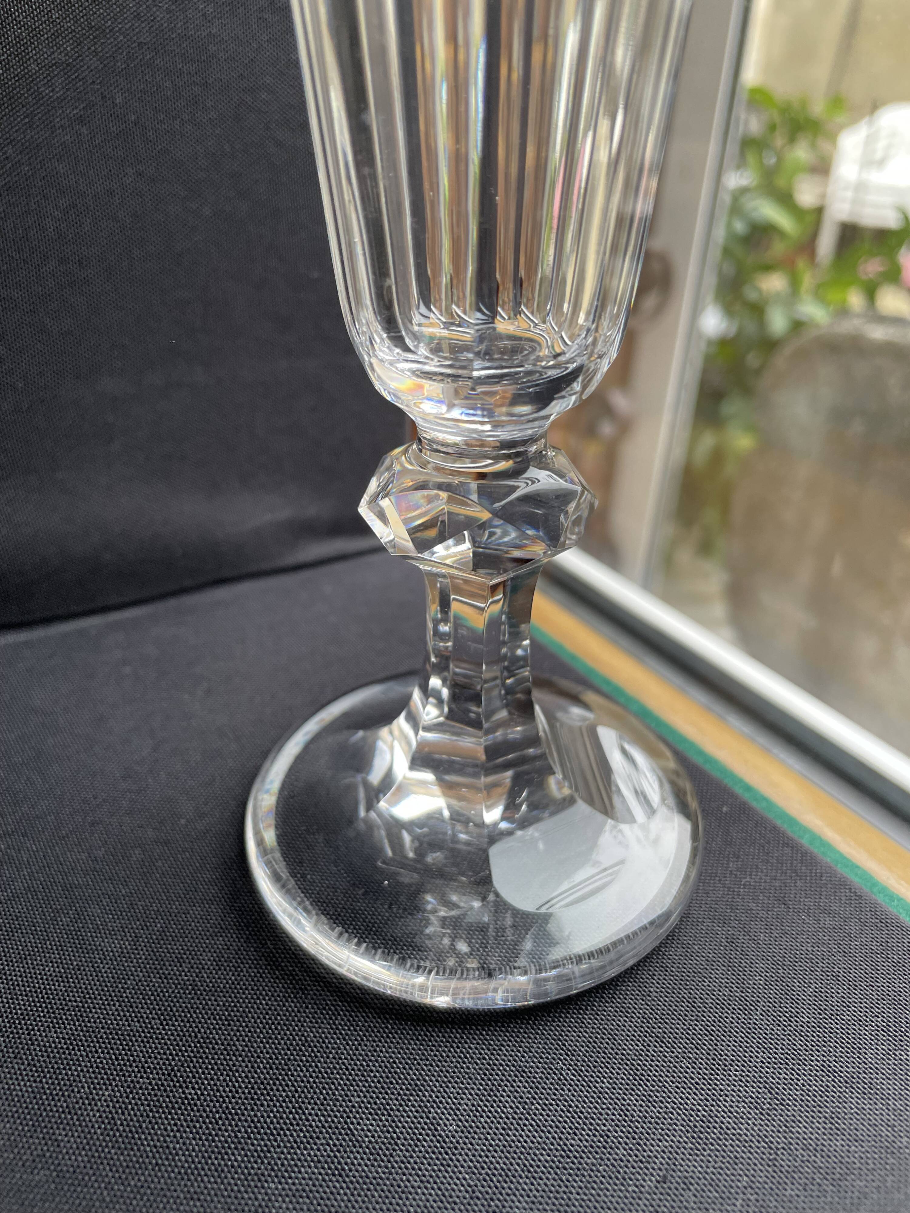 6 Baccarat/Saint Louis champagne flutes - 19th century