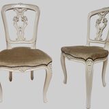 Louis XV Baroque Style Lacquered Chairs, Set of 2