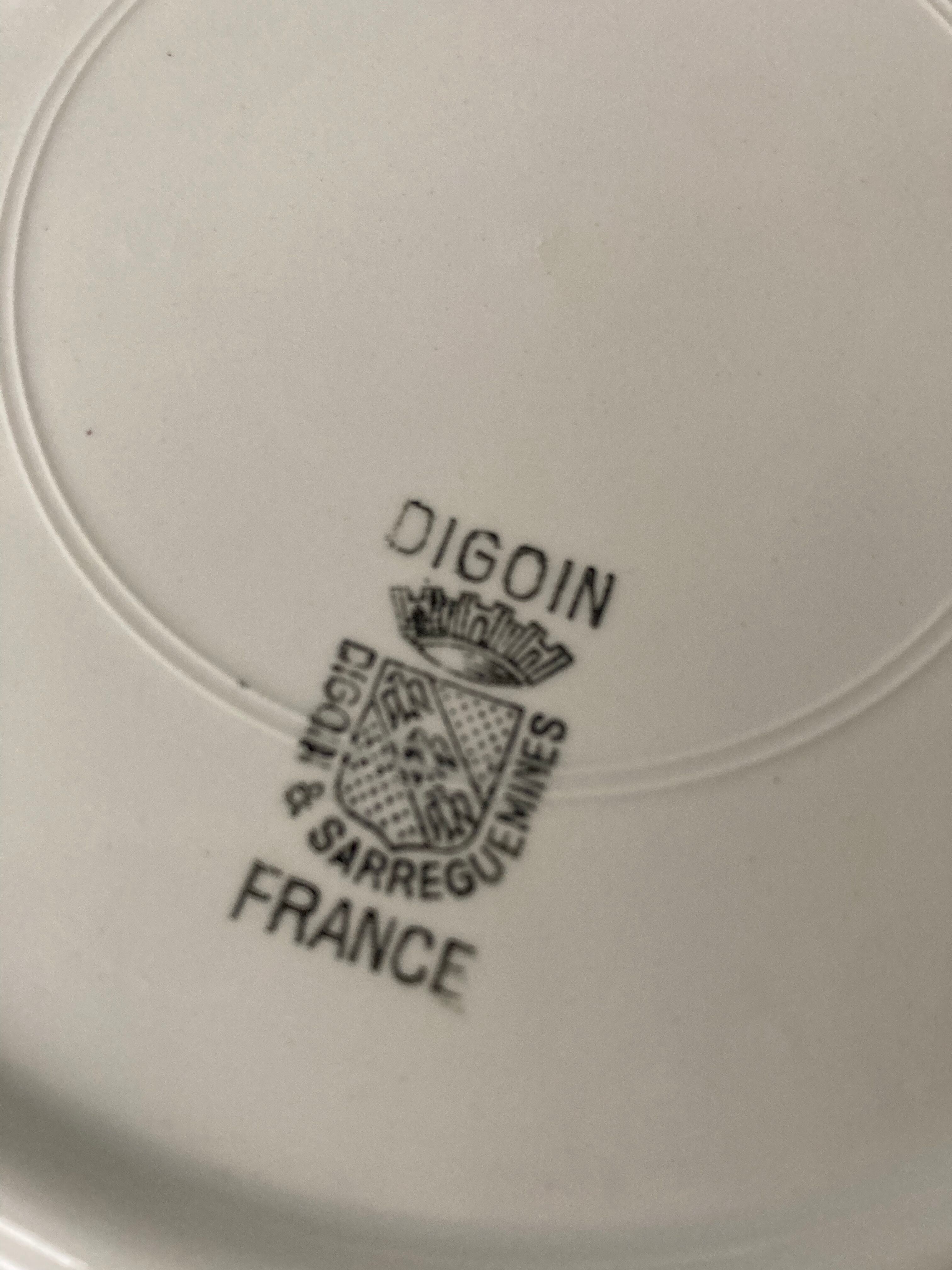 Set of 6 Digoin Sarreguemines fish plates