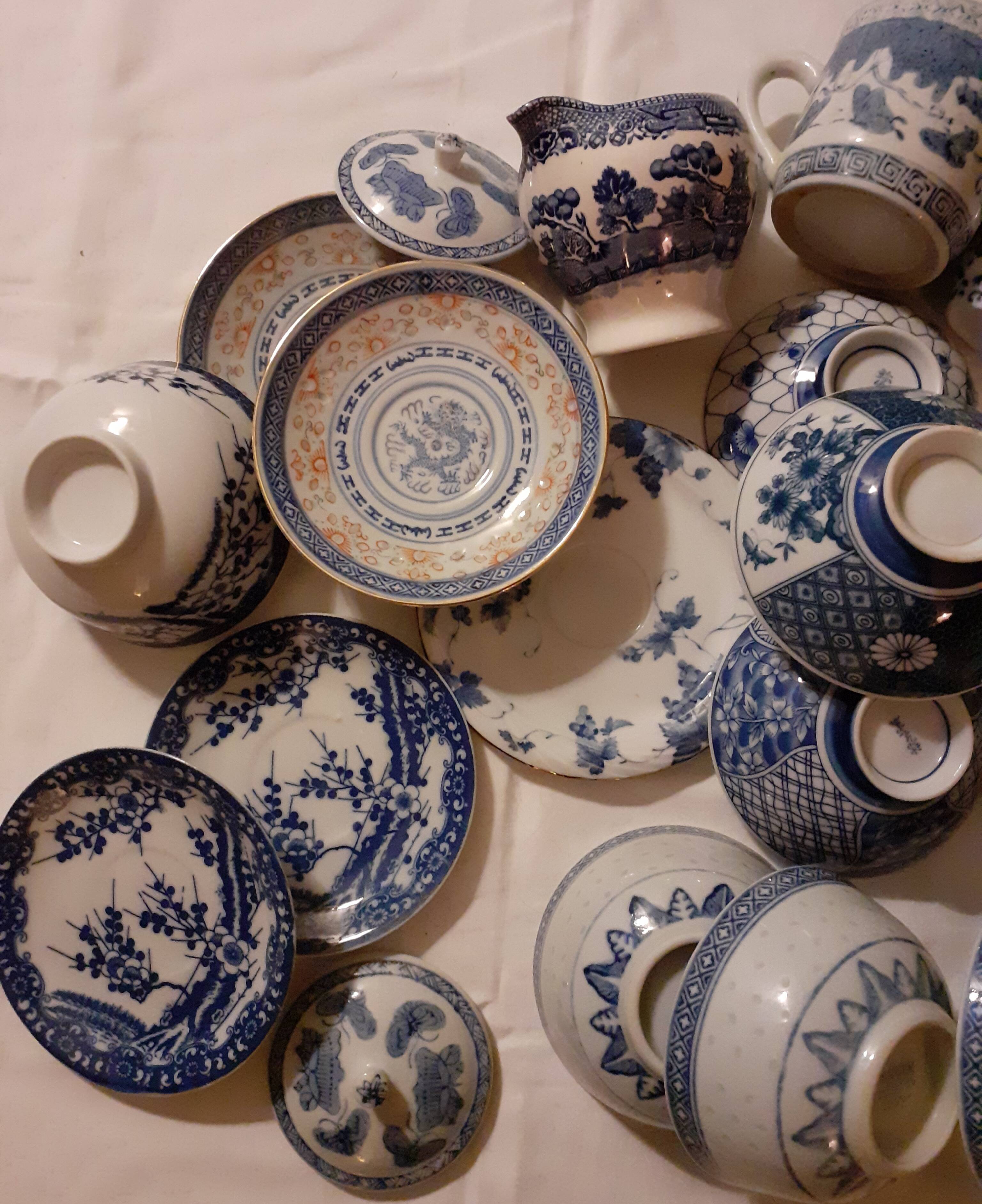 Indigo Blue Asian Small Dinnerware Set