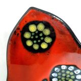 Plat du vercors déco ou autre florale rouge art déco