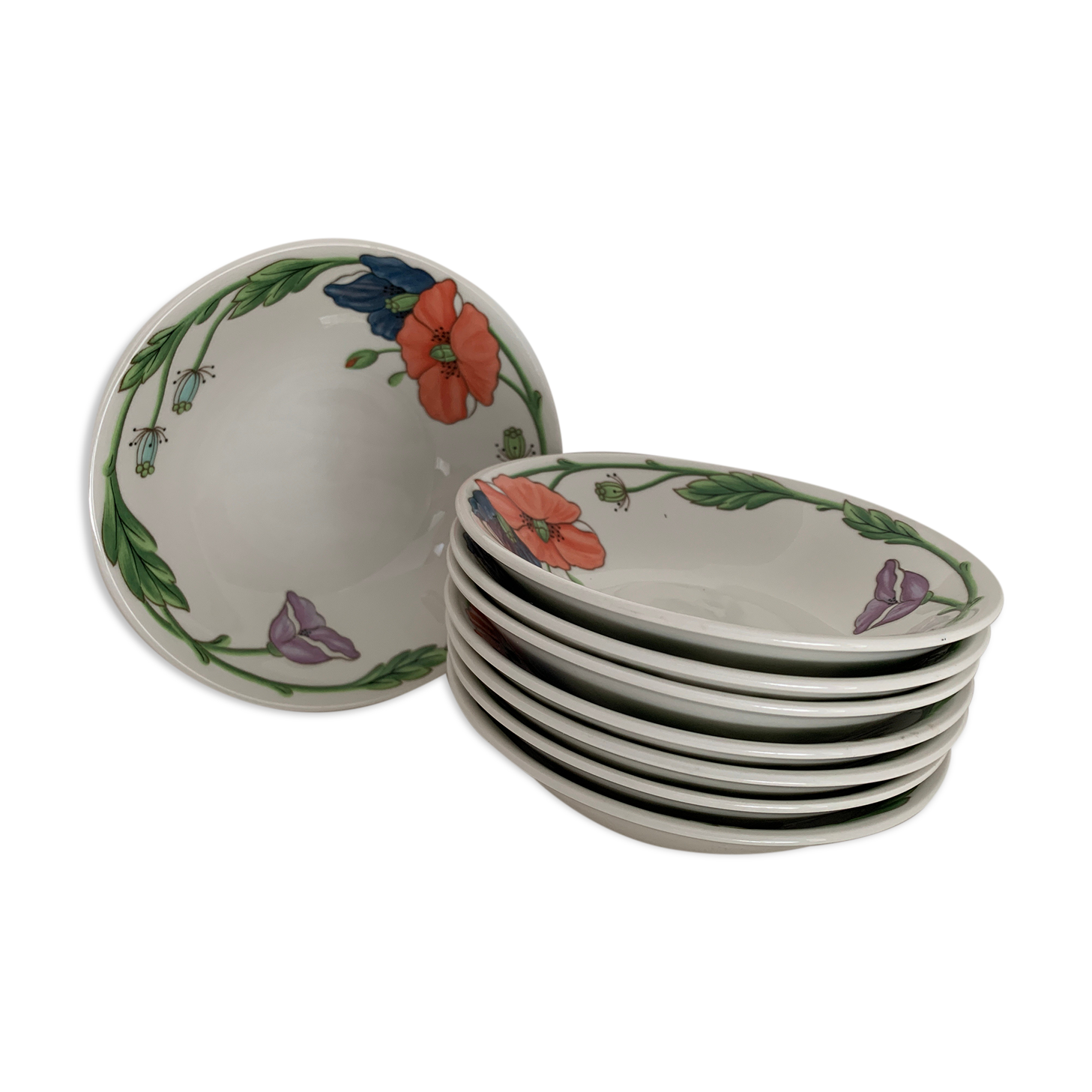 8 cups or ramekins Villeroy and Boch, contemporary Amapola model
