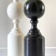 2 large black and white turned wood vintage lamp bases.