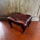 Vintage 1970s Chesterfield red leather footrest