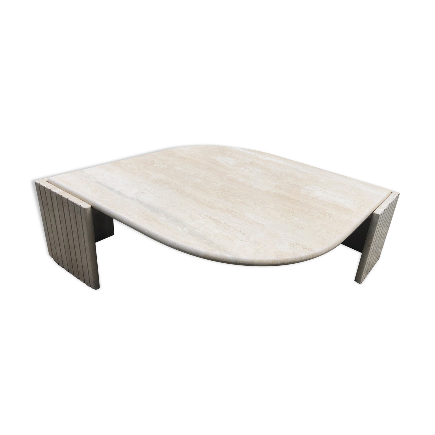 Design coffee table in 70s travertine