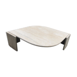 Design coffee table in 70s travertine