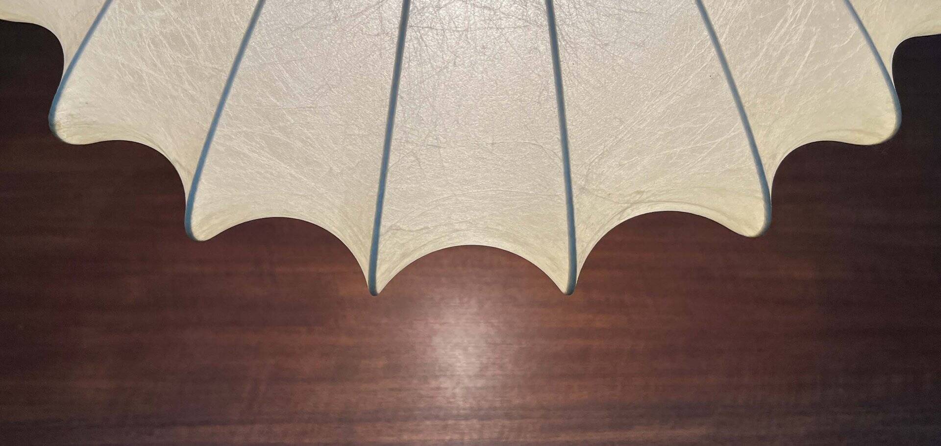 Modern UFO disc cocoon pendant lamp from the mid-century by Friedel Wauer for Goldkant Leuchten, Germany, 1960s.