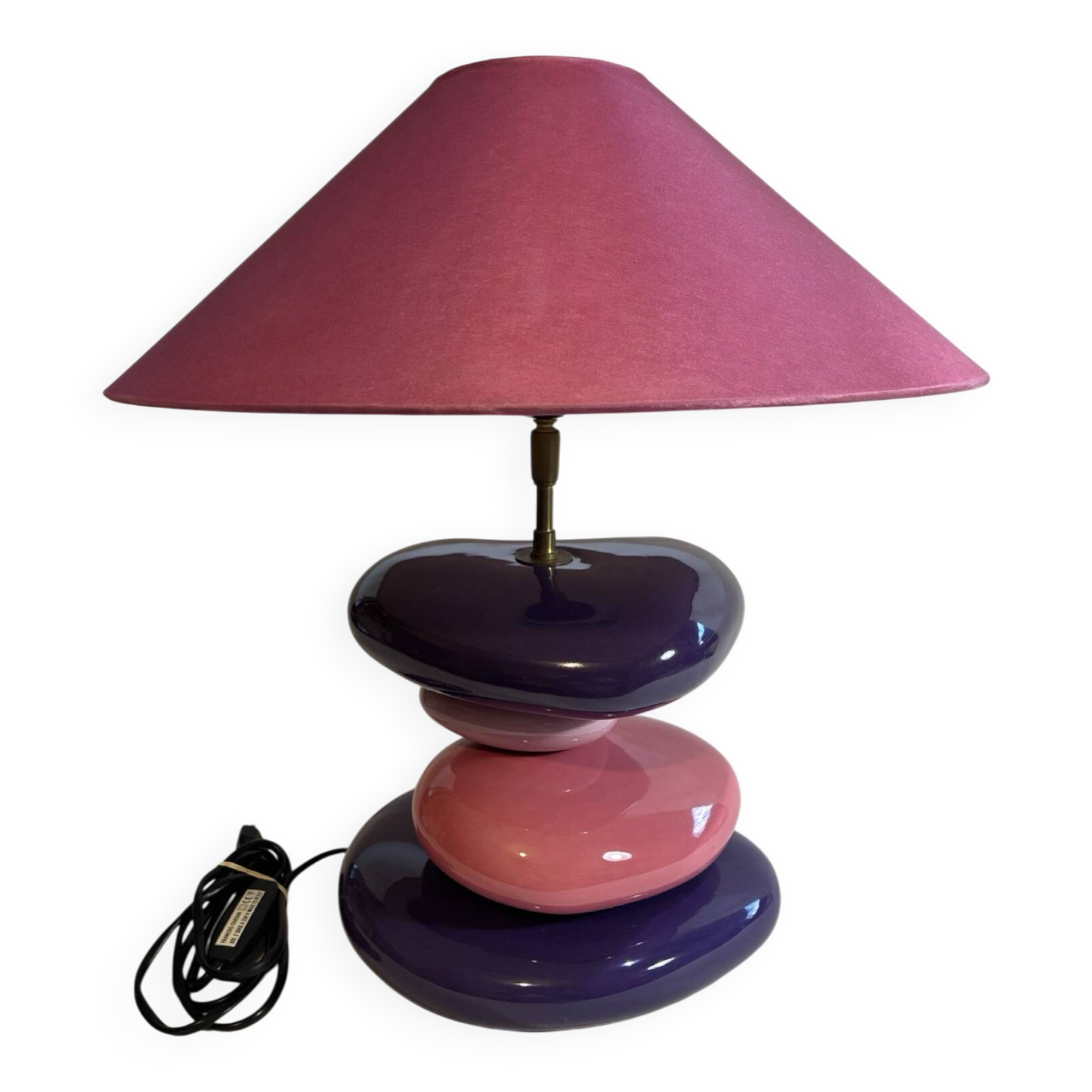 François CHATAIN Table Lamp Violet/Pink Conical Shade E27 230V