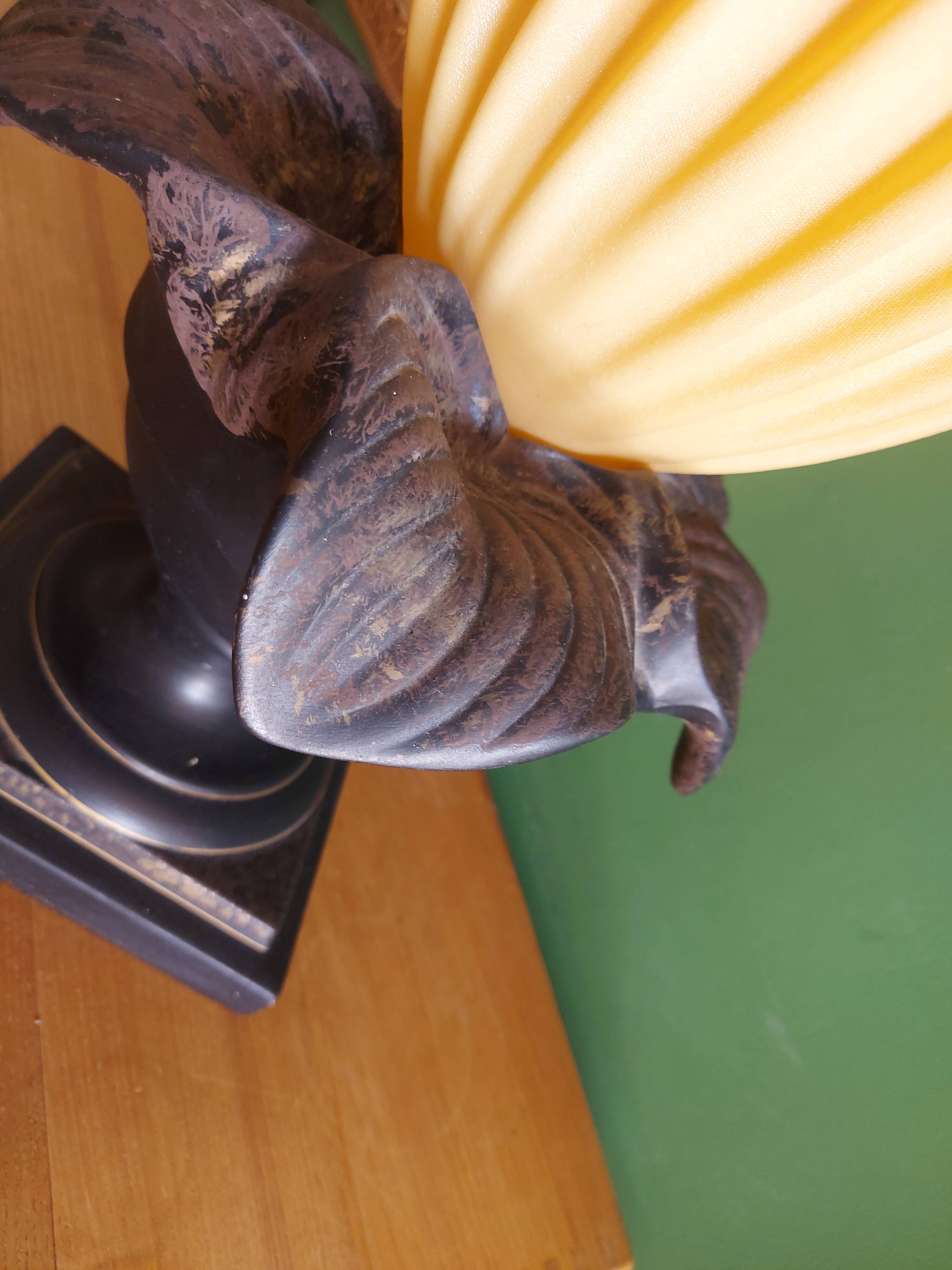 70's georgia jacob lamp, gold leaves