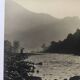 River landscape with characters, 60s/70s. Black and white silver print.