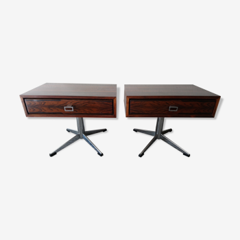 Pair of nightstands in the 1970s rio rosewood