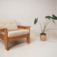 Solid oak Danish lounge chair