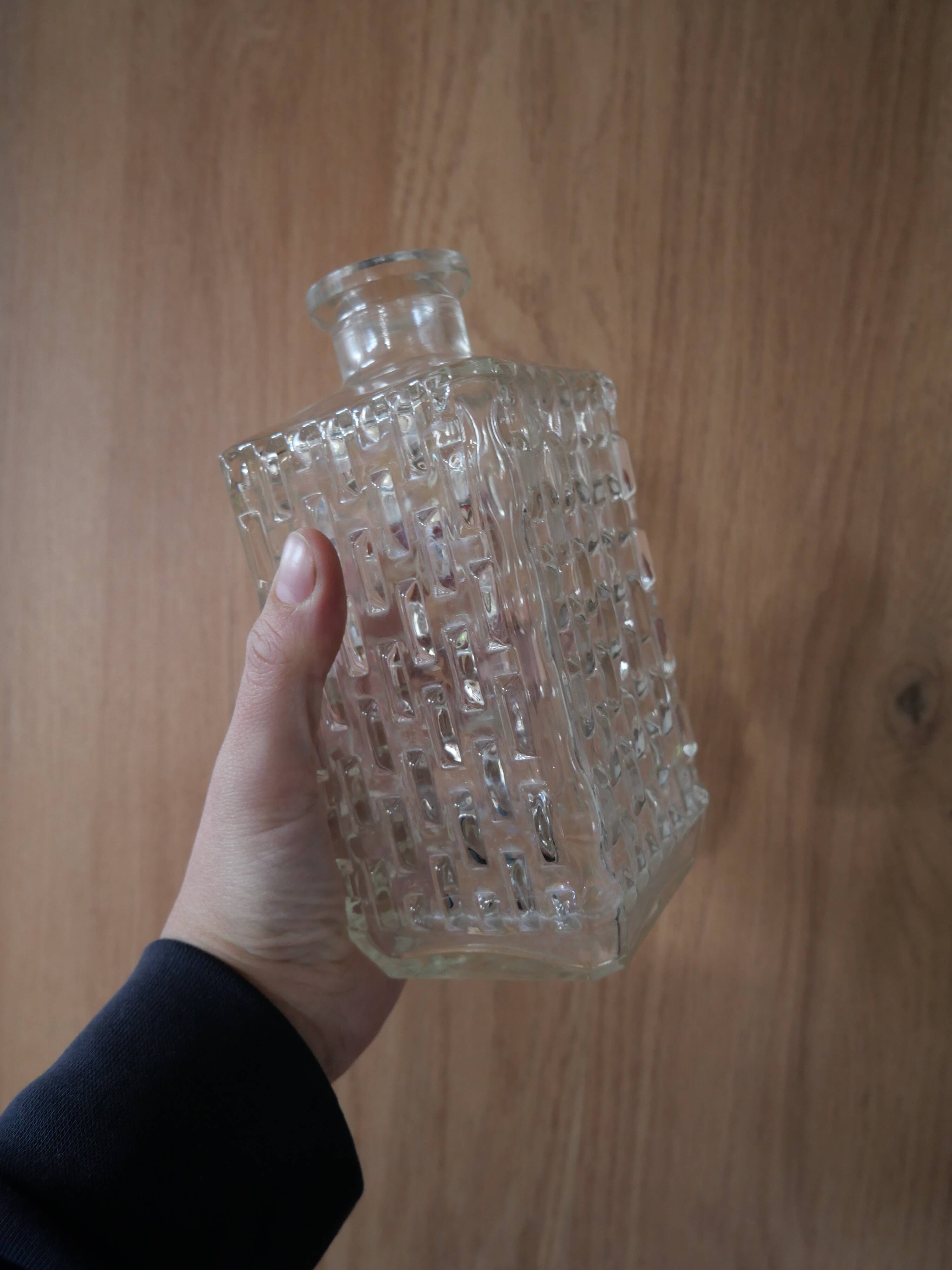 Vintage whisky decanter in chiseled glass