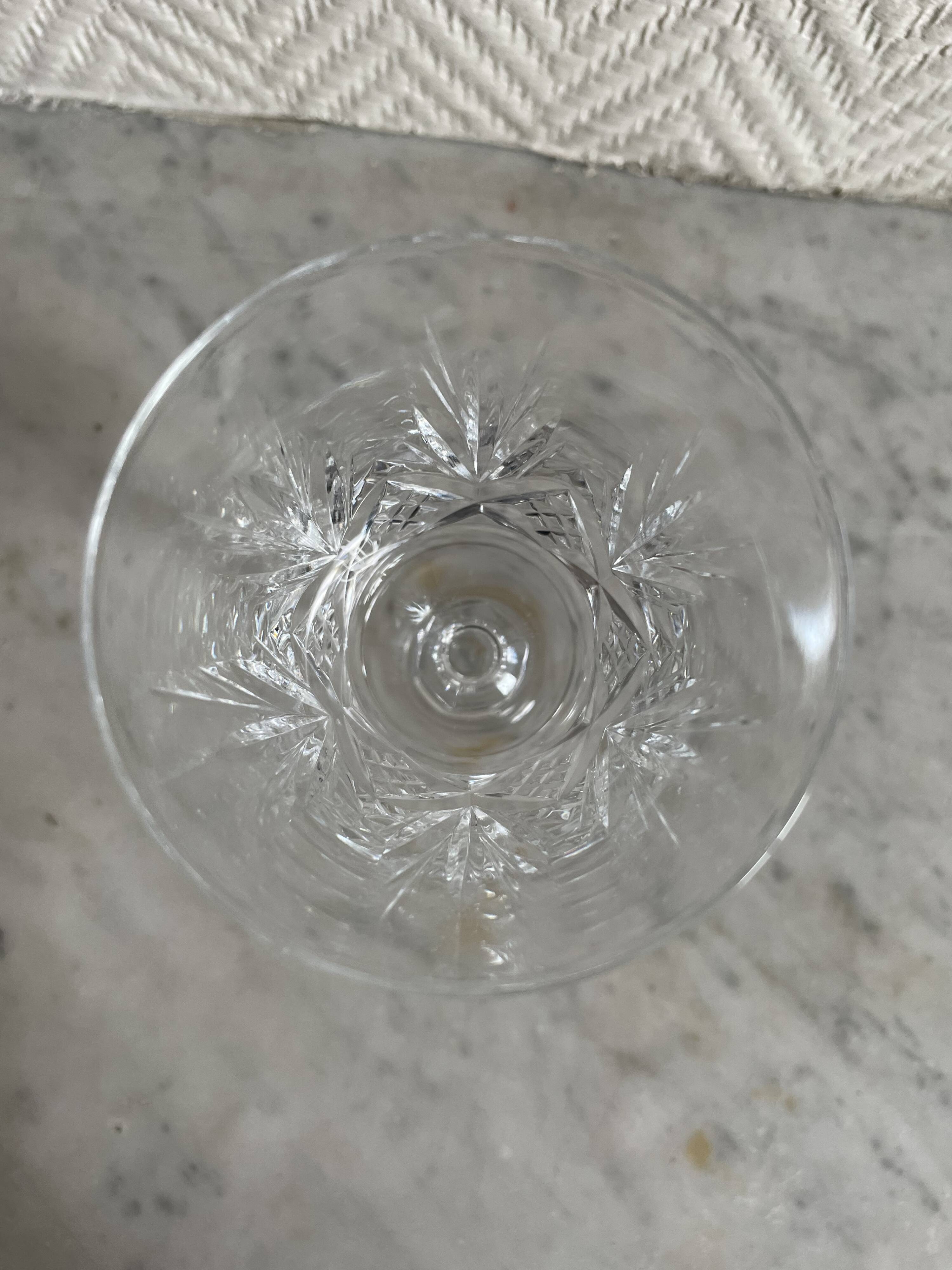 Saint Louis Camargue style palmette crystal stemmed glasses