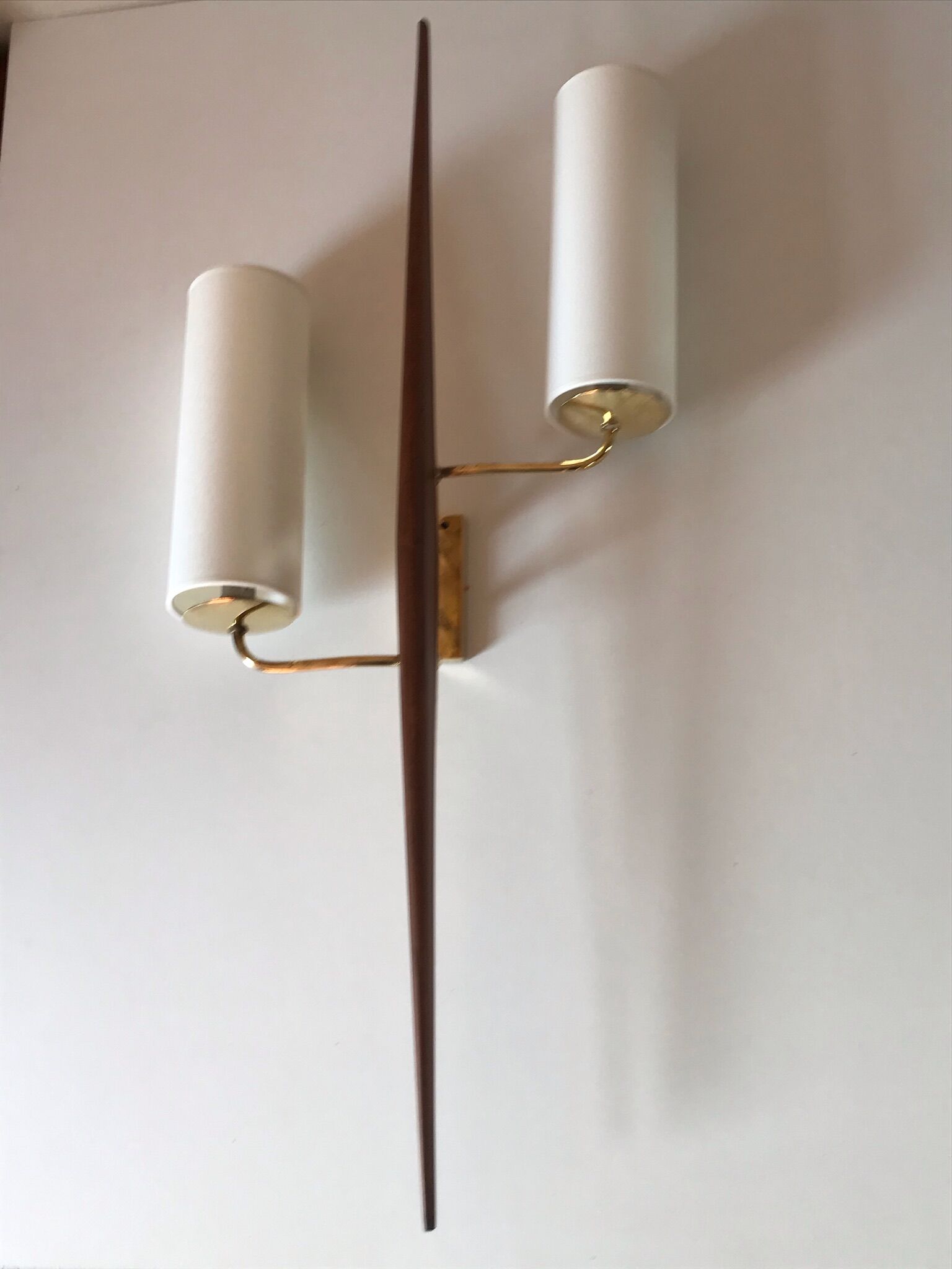 Brass and teak sconce design Lunel 1960