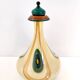 Beige Encased and Hand-blown Glass Decanter Bottle, Italy