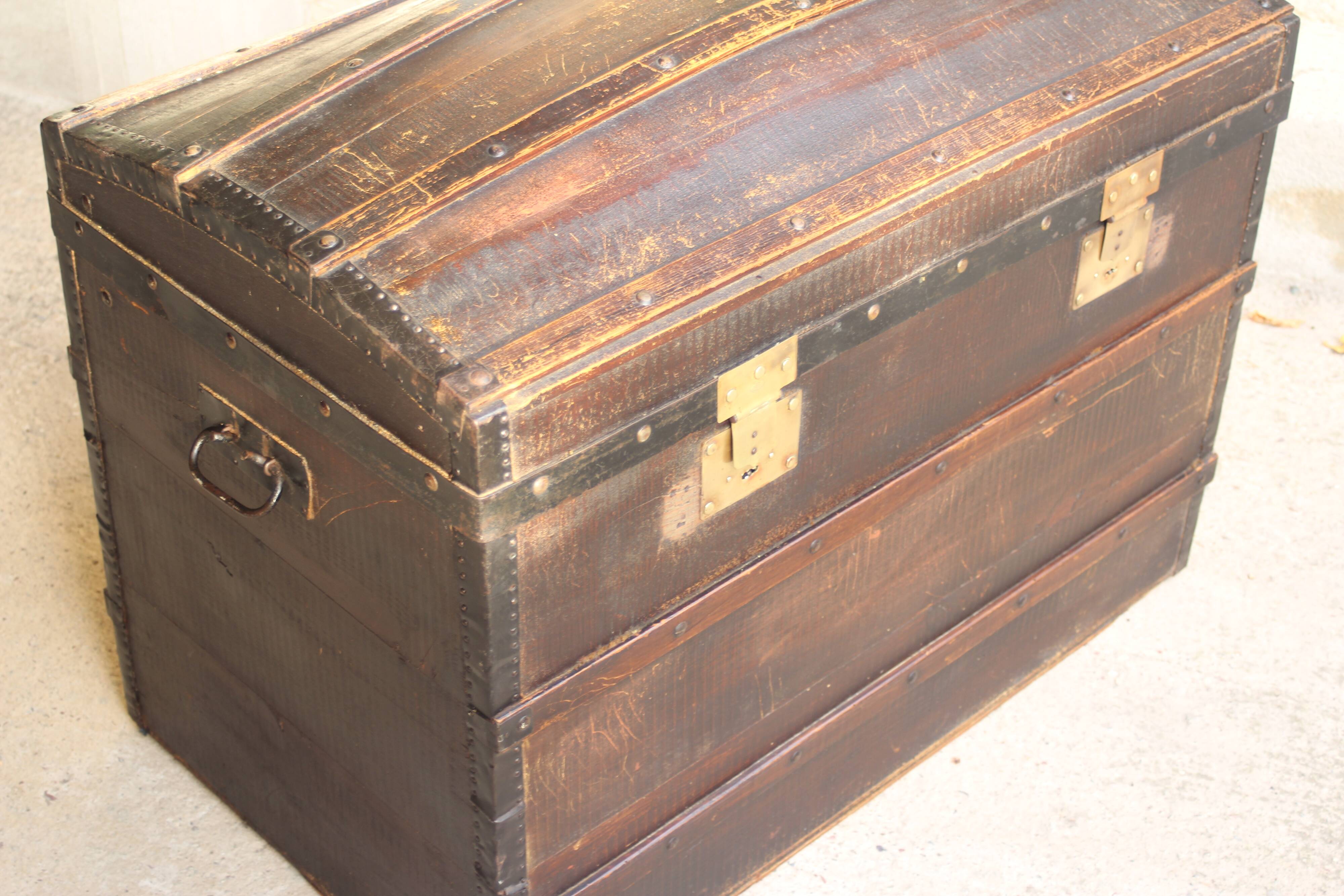 Large antique curved trunk