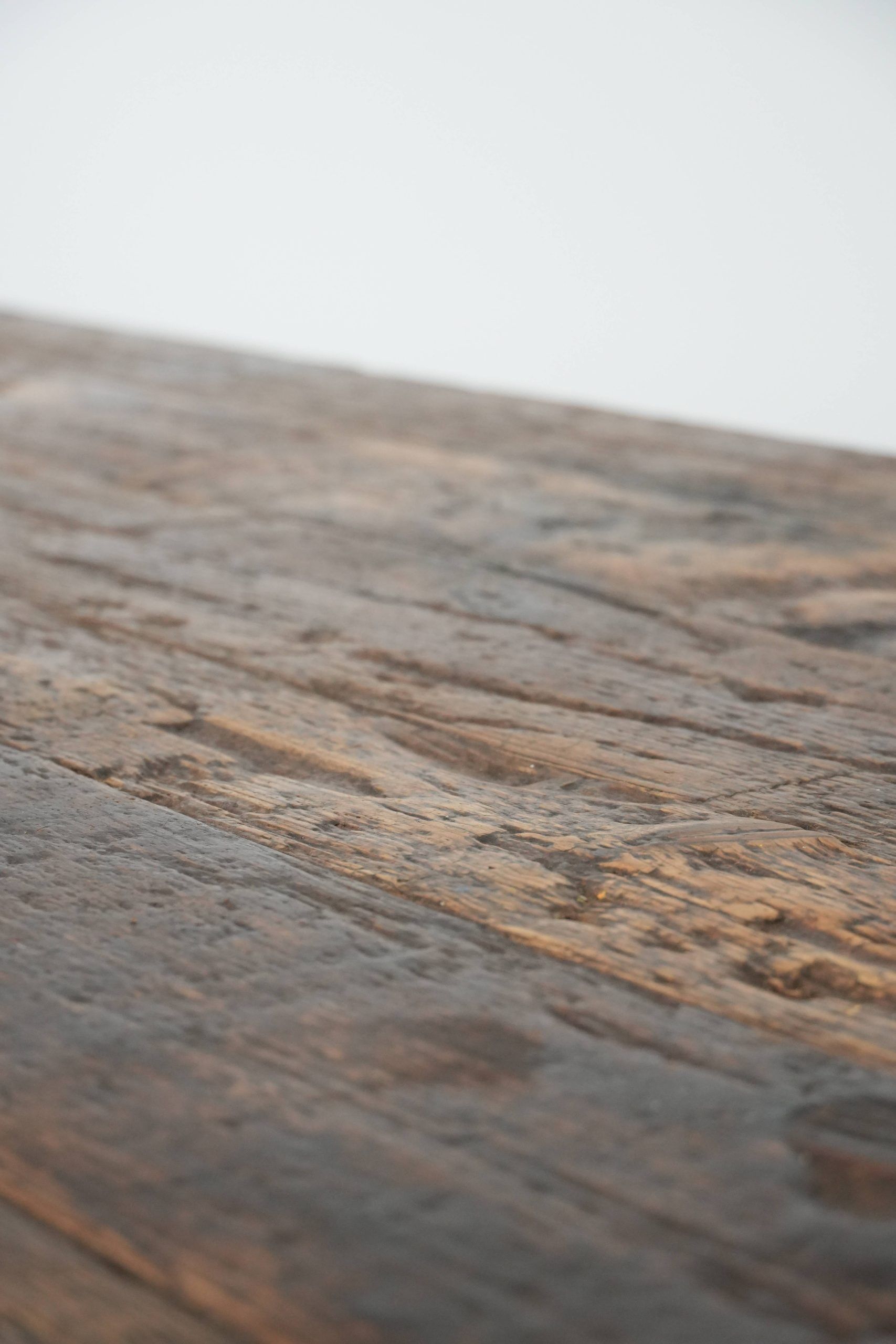 Magnificent and robust antique farmhouse dining table made of pine wood