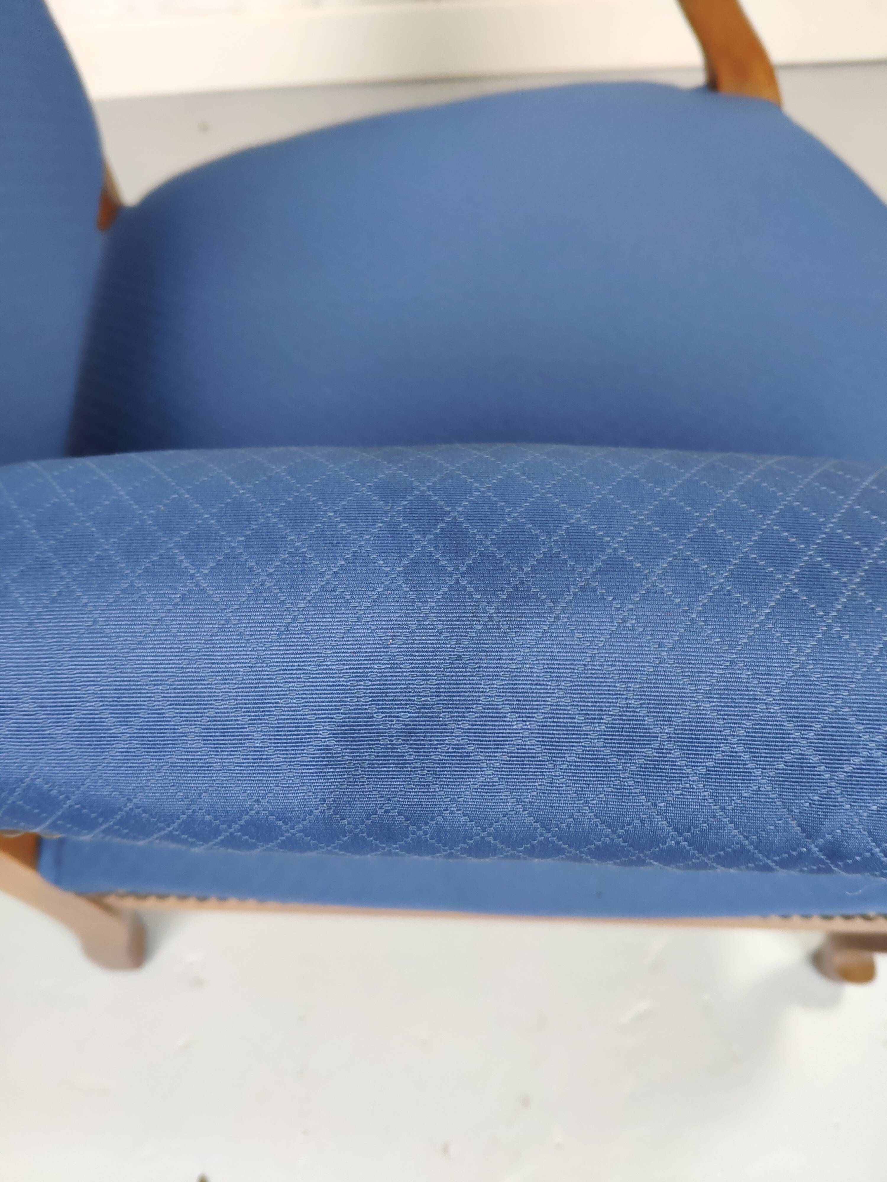 Armchair voltaire blue fabric